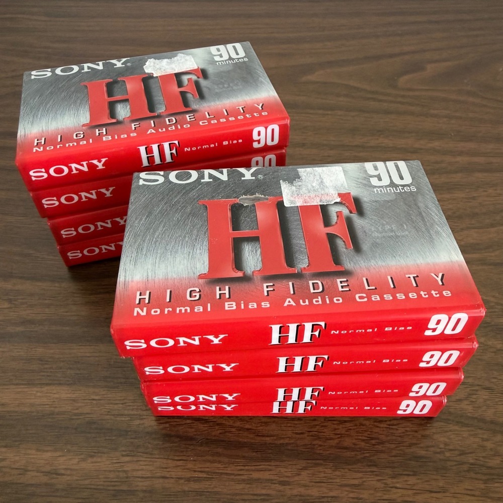 Lot of 8 Sony HF 90 min High Bias Fidelity Normal Bias Audio Cassette Tapes New